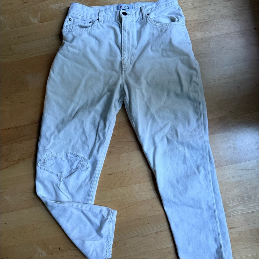 Etica Women’s Relaxed Fit White Jeans